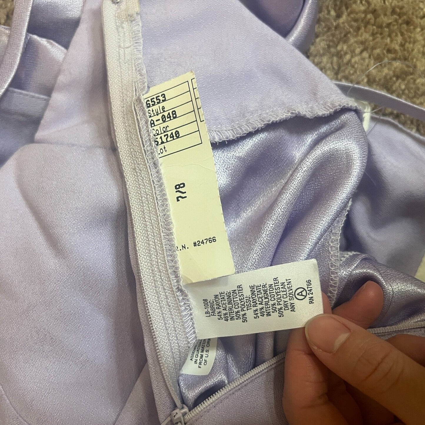 Vtg Y2K Alfred Angelo Maxi Dress Gown Lavender Iridescent Prom Bridesmaid Formal