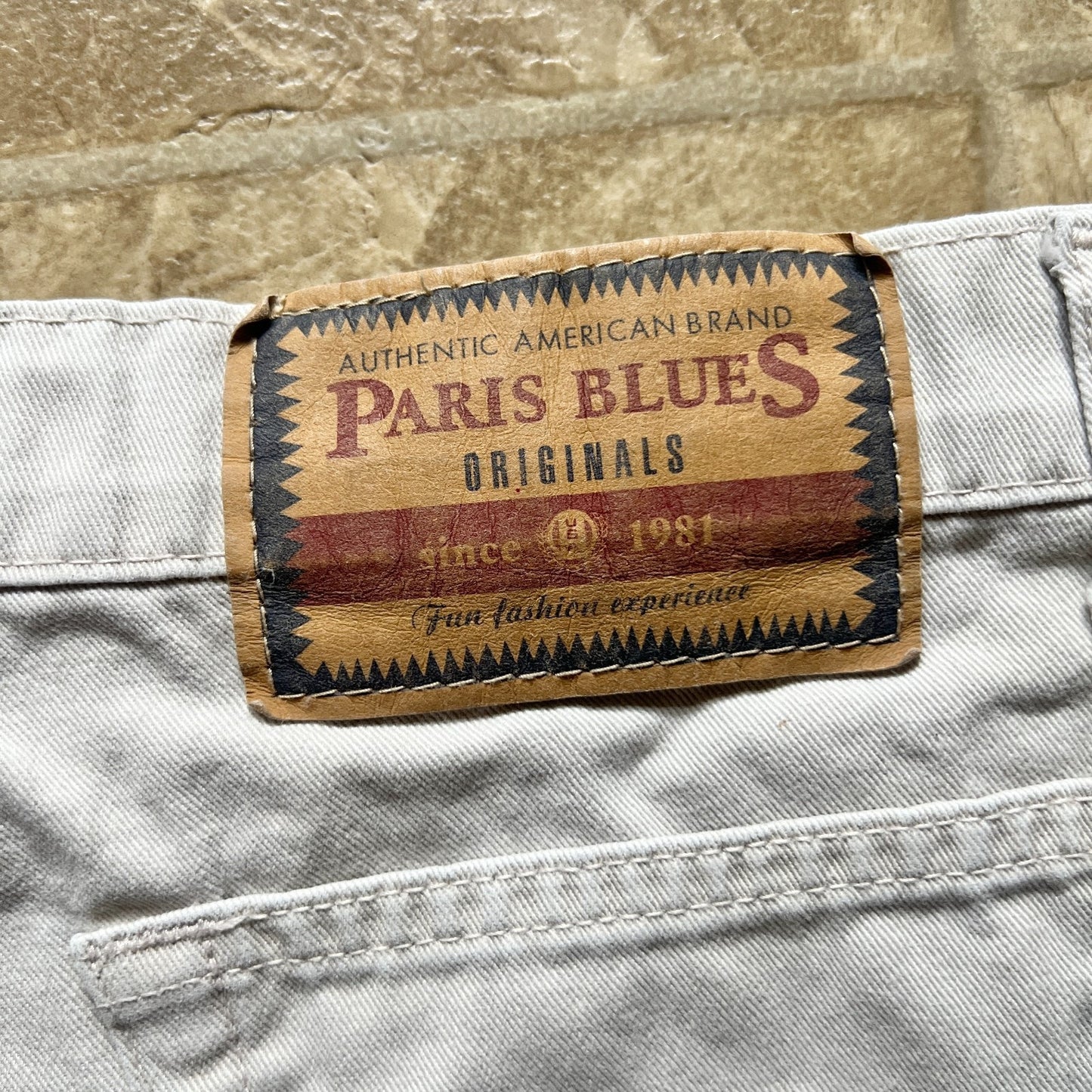 Vtg Y2K Paris Blues Denim Mini Shorts 5 Tan Boho Indie Festival Outdoor Classic