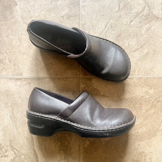 Sonoma Womens Leather Clogs Size 9.5 Dark Brown