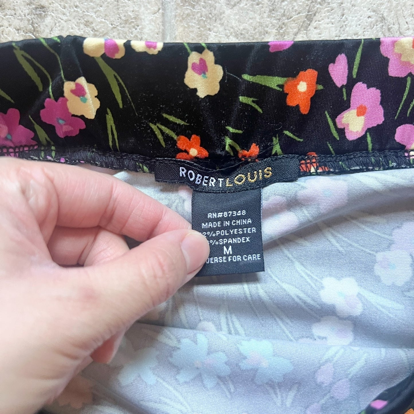 Robert Louis Floral Midi Skirt M Black Multi-color Garden Whimsical Feminine