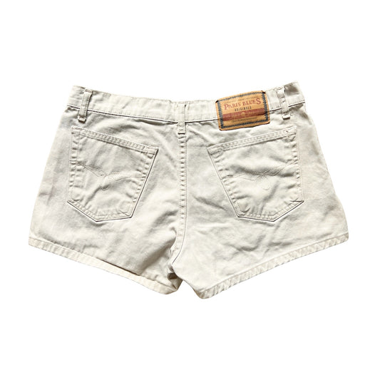 Vtg Y2K Paris Blues Denim Mini Shorts 5 Tan Boho Indie Festival Outdoor Classic