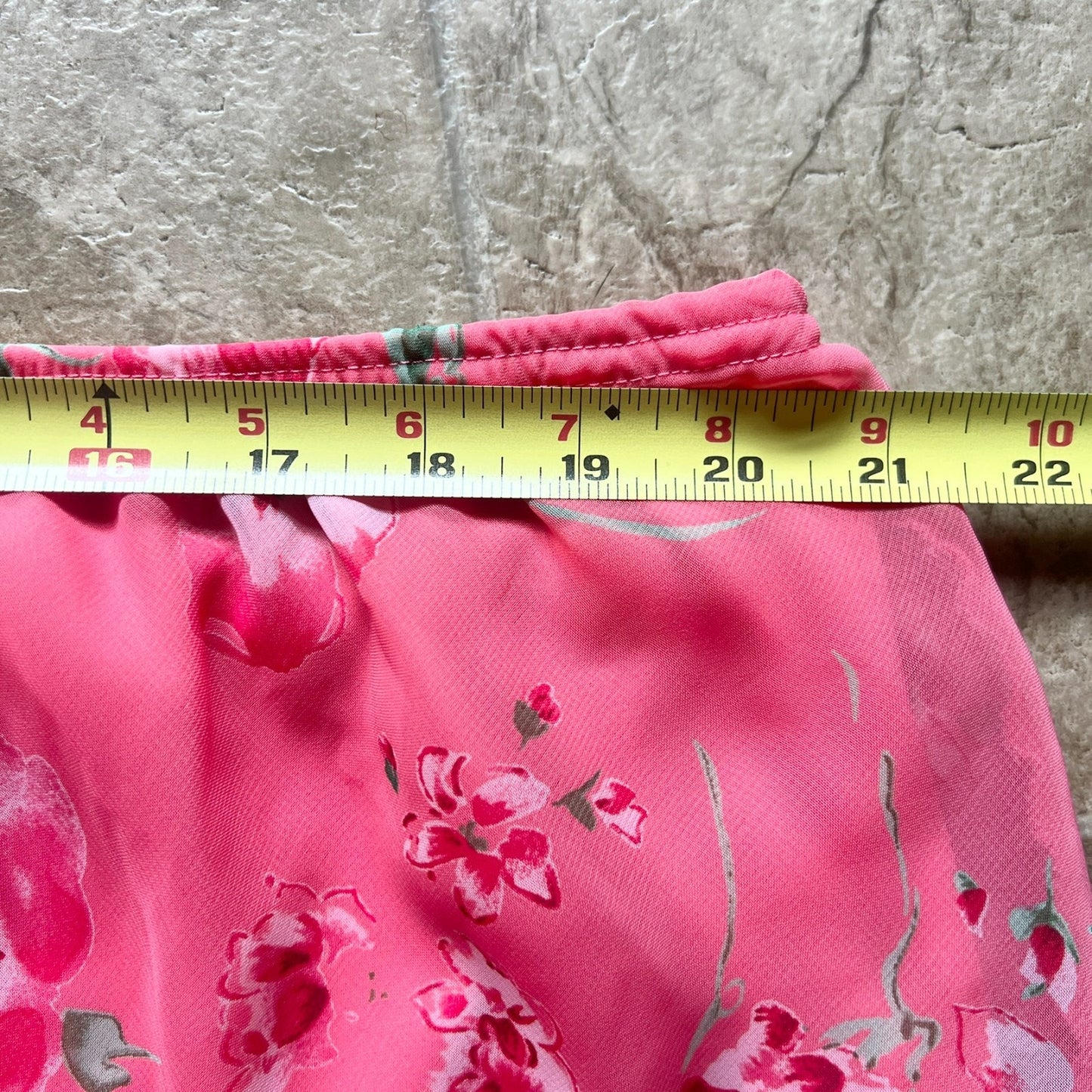 Vintage Y2K Floral Midi Skirt 26W Lettuce Hem Soft Girl Fairy Romantic Whimsical