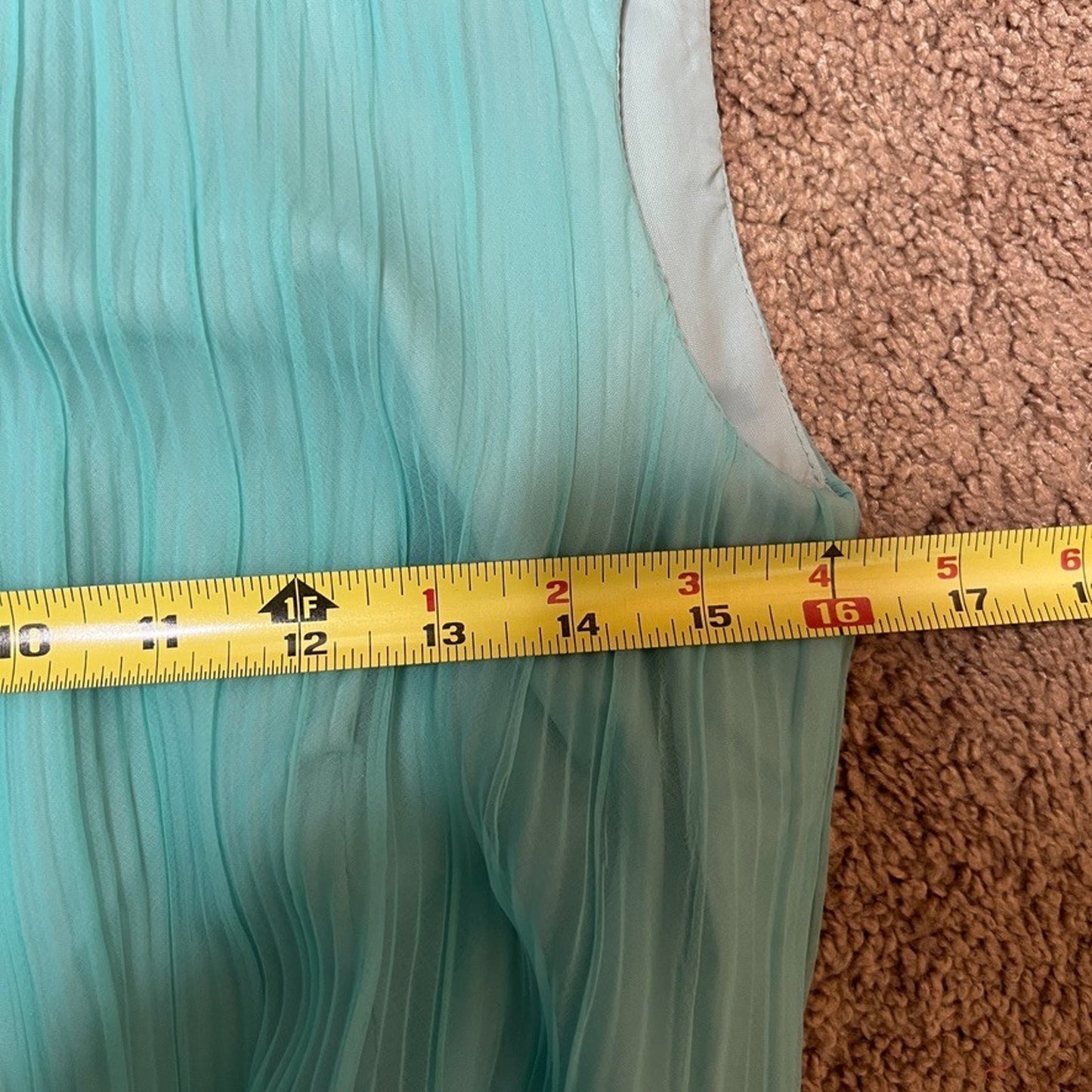 Vtg 60s Miss Eliette Maxi Gown 10 Seafoam Pleated Formal Bridesmaid Goddess Prom
