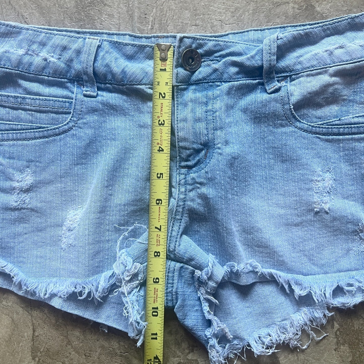 Vtg Y2K L.E.I. Ashley Trouble Denim Shorts Low Rise Boho Festival Baddie Beachy