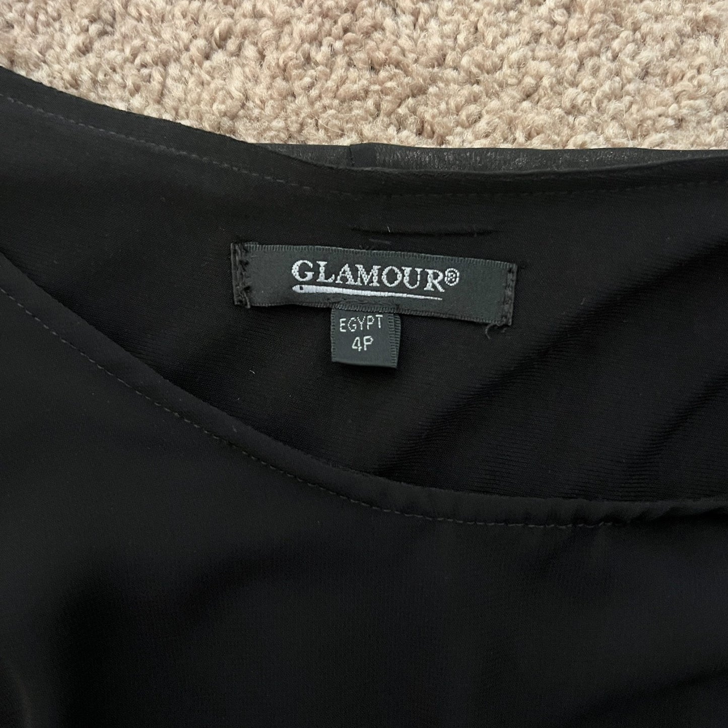 Glamour Womens Black Capelet Dress Size 4P Sheer Overlay Holiday Formal Wedding Cocktail Evening Goth