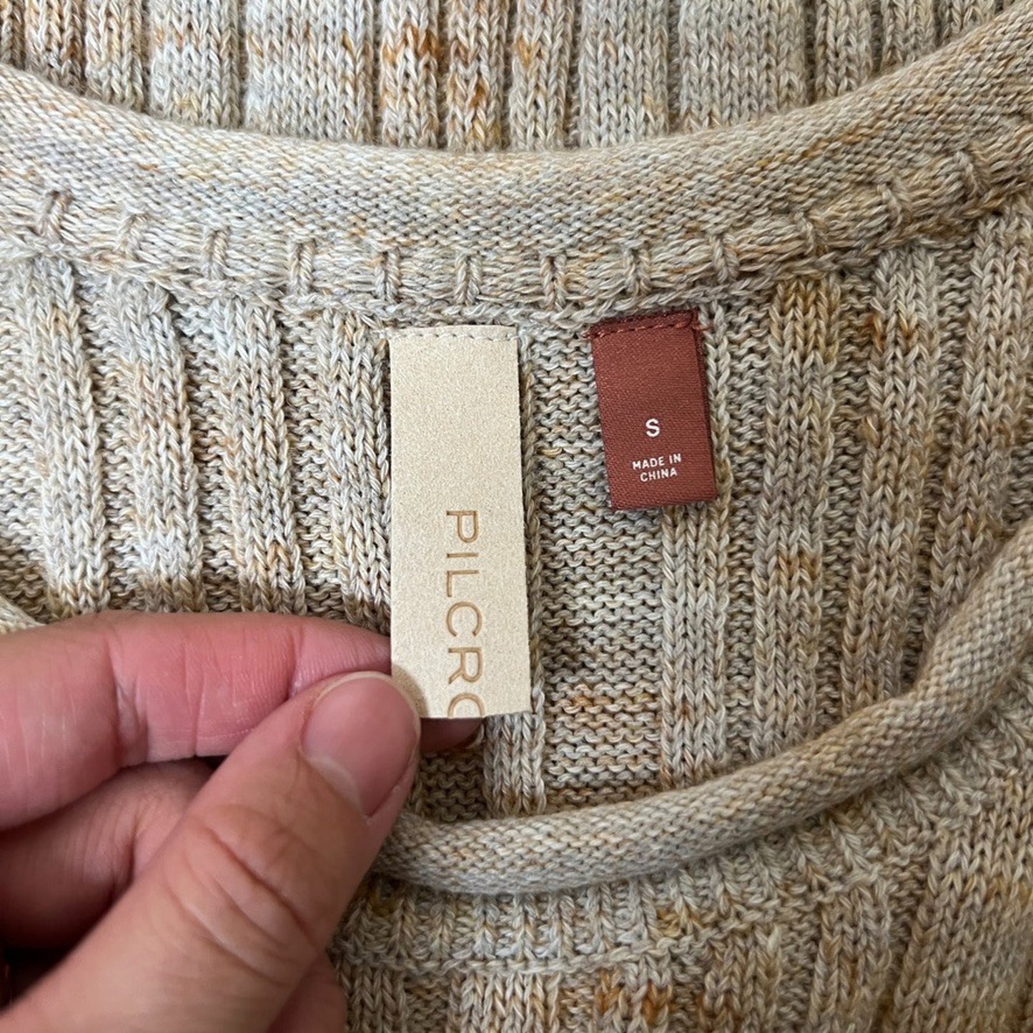 Pilcro Anthropologie Ribbed Knit Tank Top S Silk Blend Beachy Boho Minimalist
