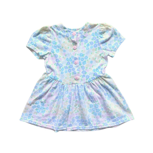 Vtg 80s Carter's Toddler Dress 3T Multi-color Floral Cottagecore Dainty Garden