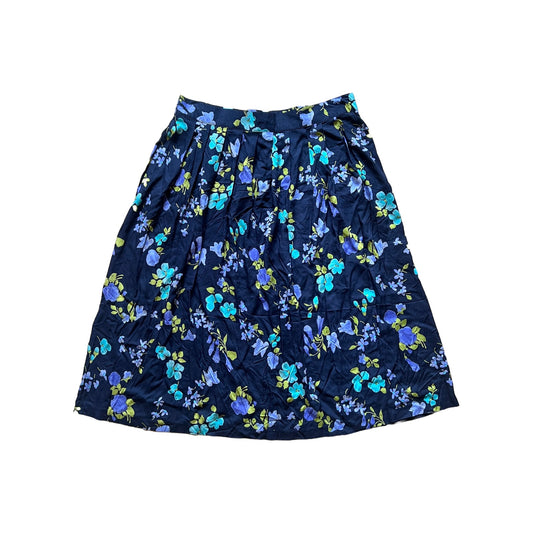 Vtg 90s Floral Midi Skirt Multi-color Cottagecore Bloomcore Whimsical Romantic