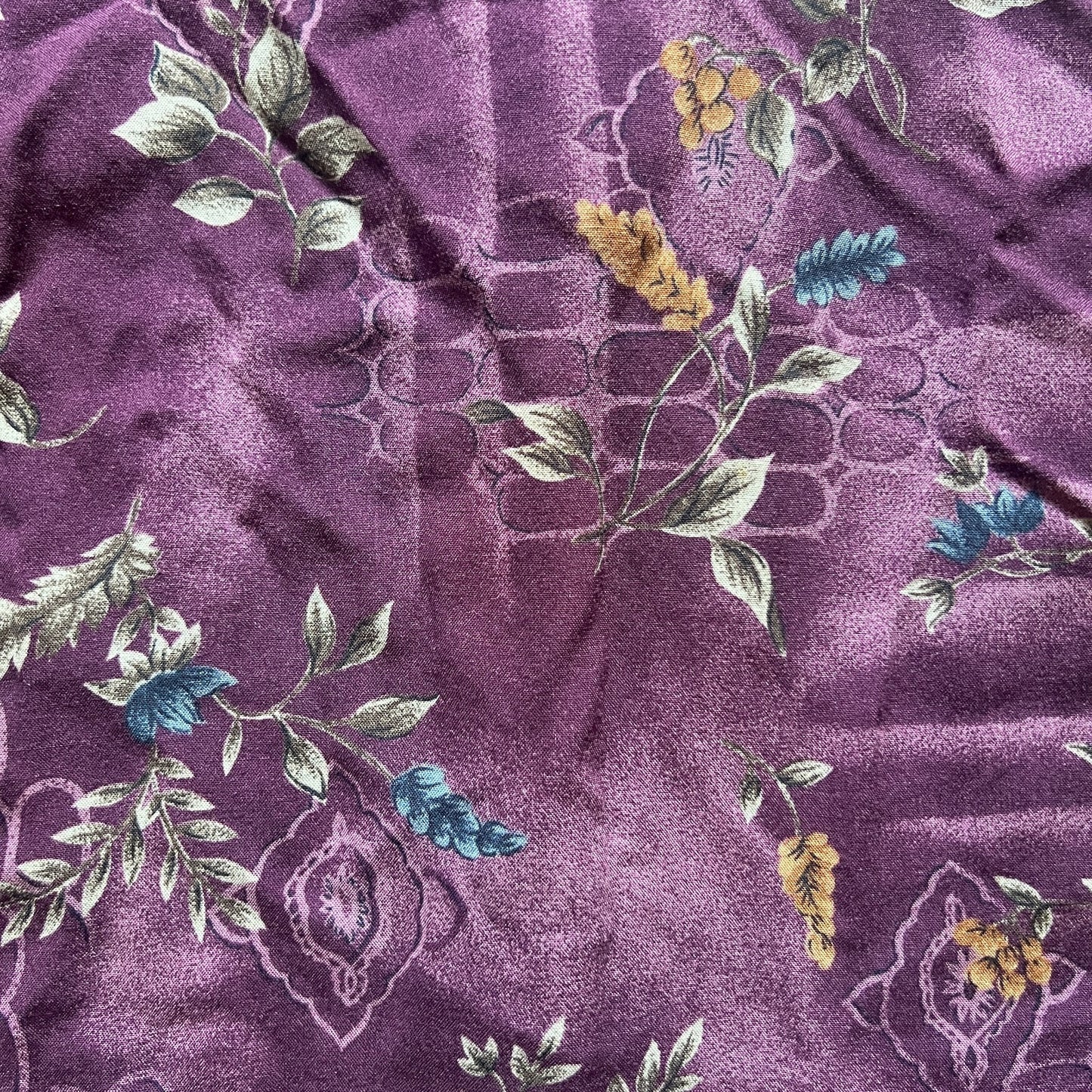 Vintage 90s Womens Midi Dress Purple Floral Sleeveless