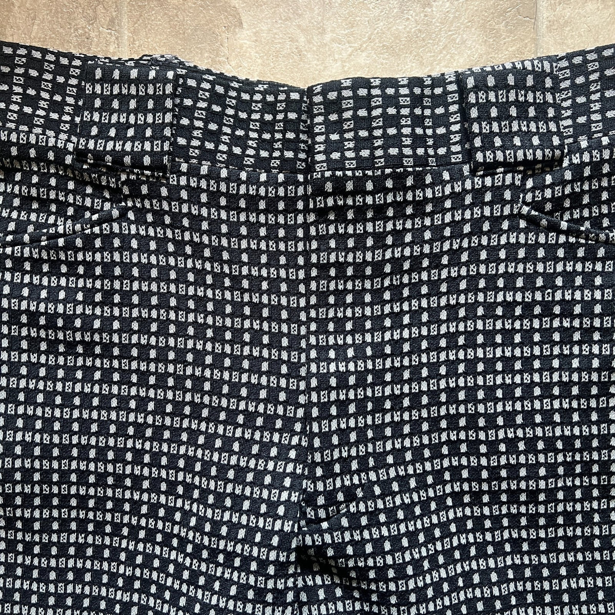 Vtg 70s Mens Double Knit Slacks Pants 38 Geometric Wide Leg Mod Disco Art Preppy