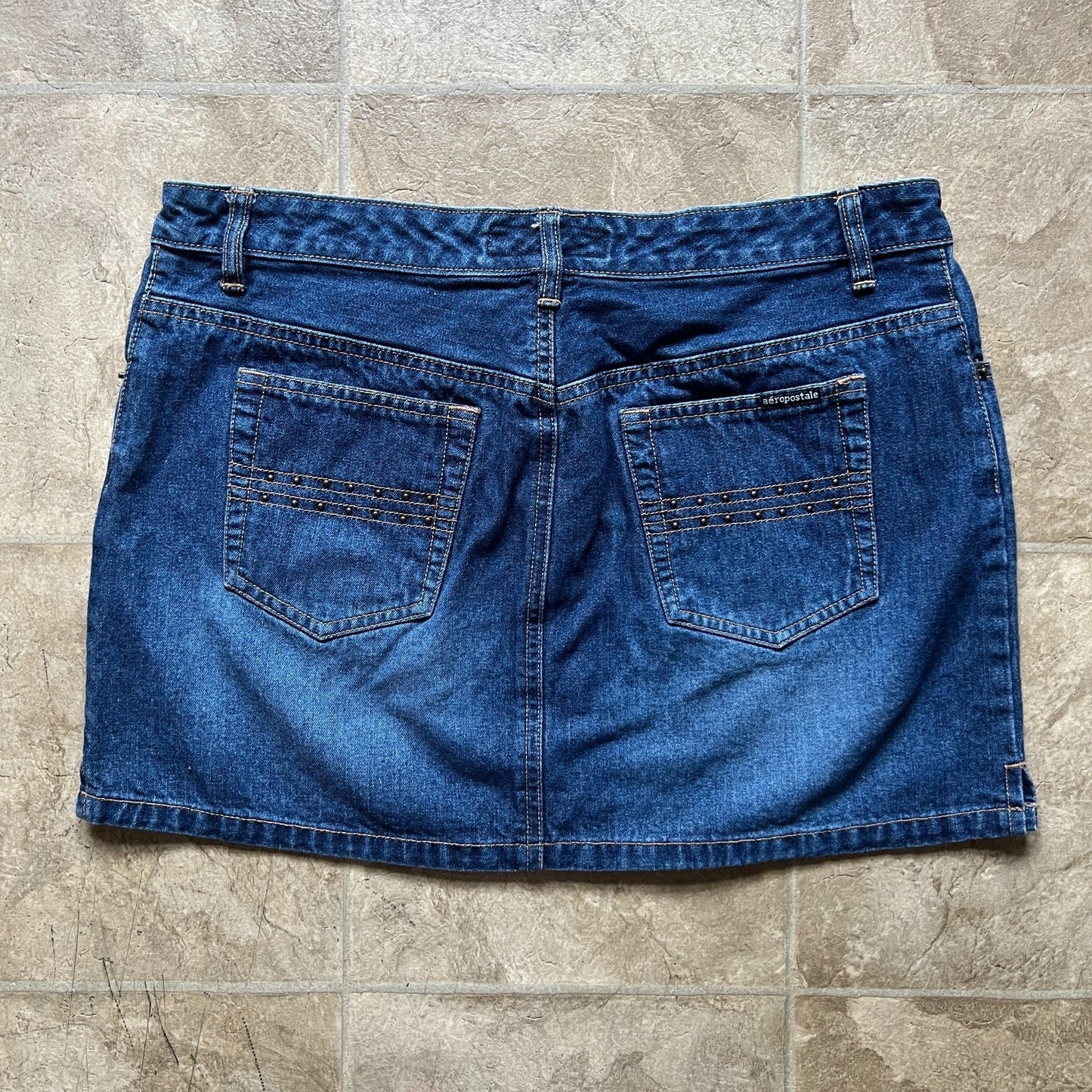 Vintage Y2k Aeropostale Denim Mini Skirt 9/10 Festival Indie Baddie Classic Boho