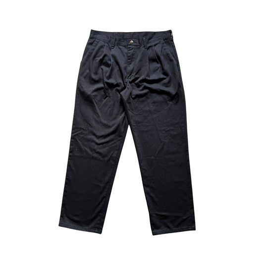 Vintage Wrangler Legendary Gold Khakis Mens Black Pants Size 34 x 30 Pleated Minimalist Basic