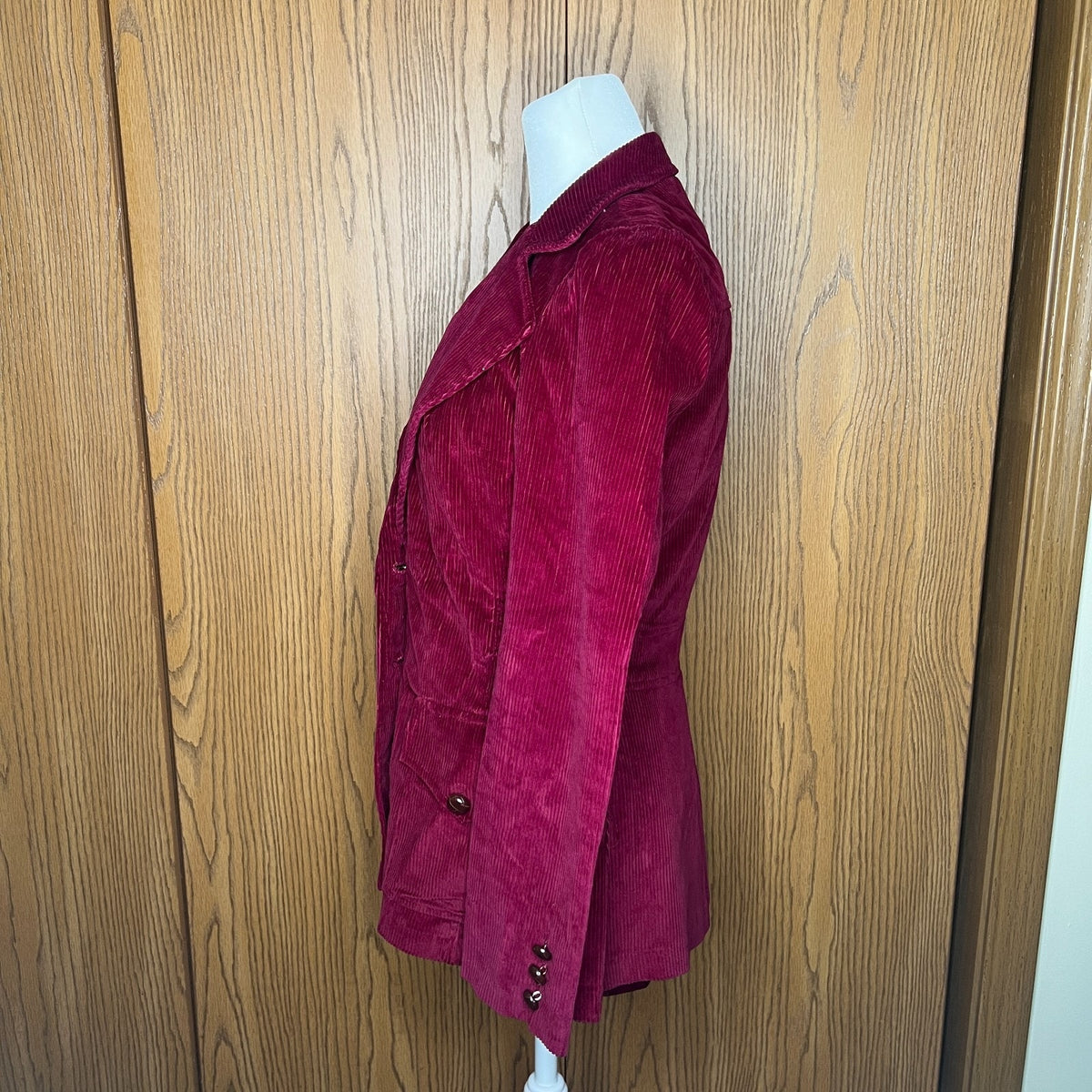 Vtg 70s Artbro Jr Sportswear Corduroy Jacket Burgundy Whimsigoth Academia Preppy