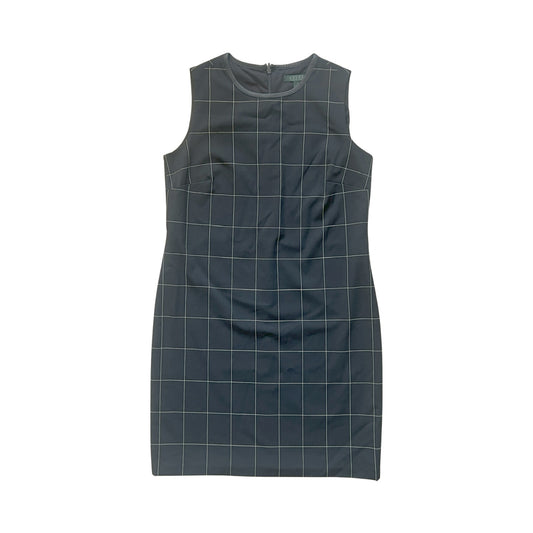 Lauren Ralph Lauren Womens Sheath Dress Size 4 Black White Plaid Checkered Sleeveless Light-weight Formal Career