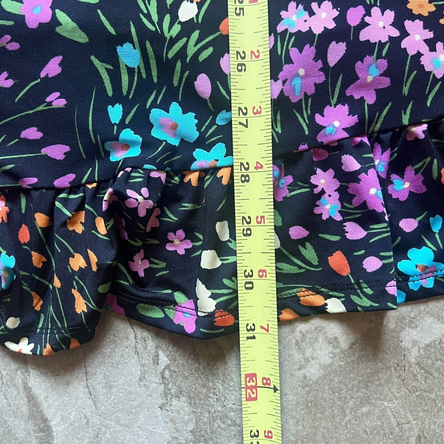 Robert Louis Floral Midi Skirt M Black Multi-color Garden Whimsical Feminine