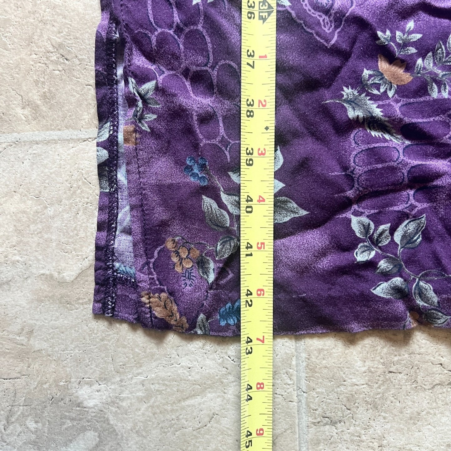 Vintage 90s Womens Midi Dress Purple Floral Sleeveless