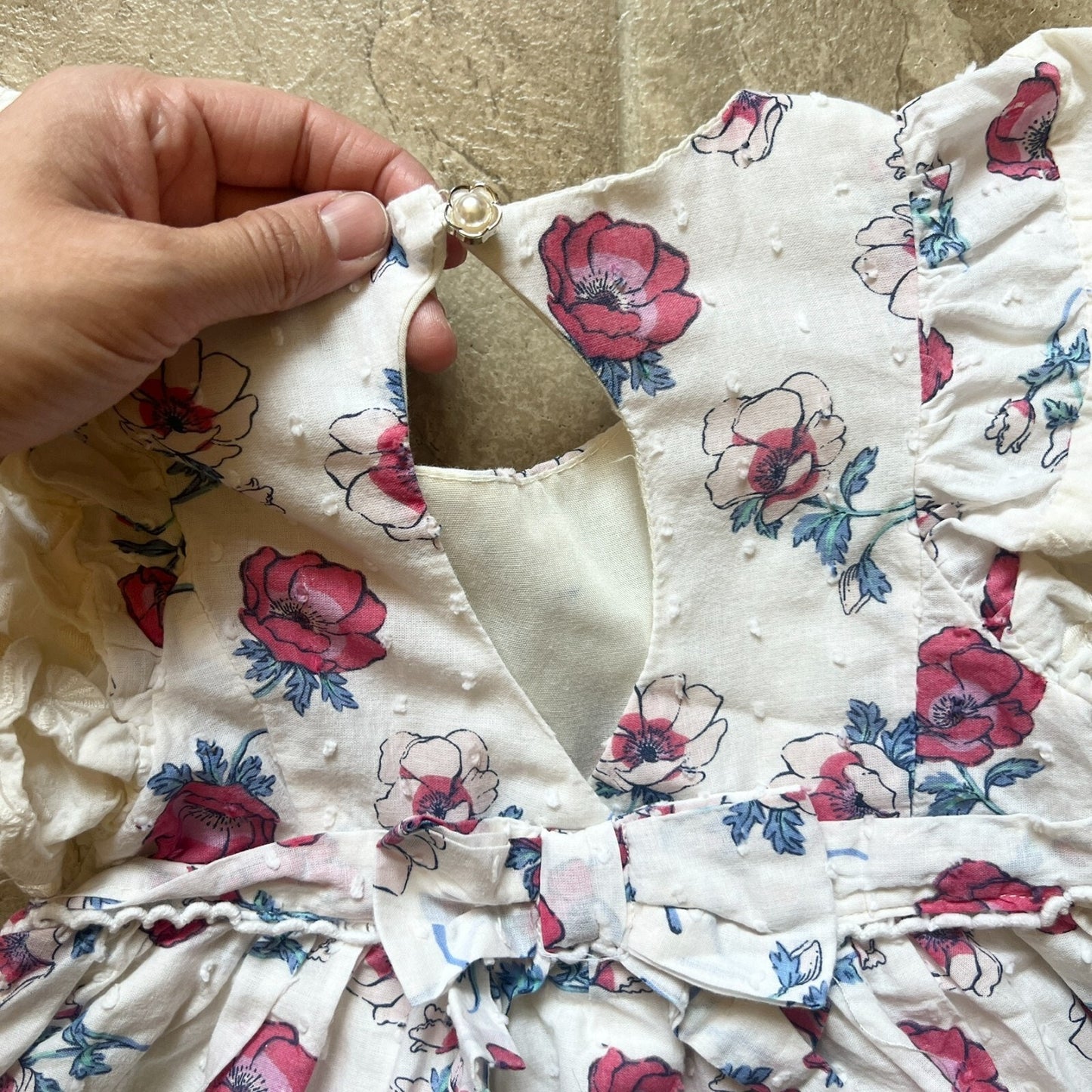 Cupcakes & Cashmere Toddler Dress 3T Floral Swiss Dot