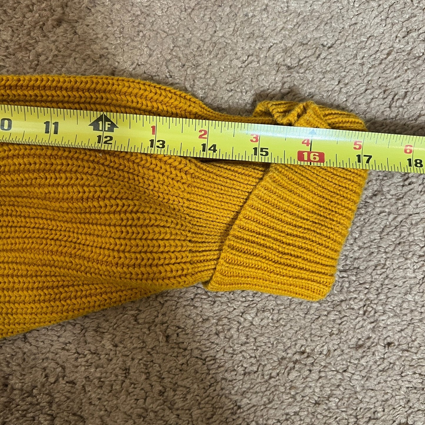 French Connection Sweater S Mustard Yellow Ribbed Slouchy Boat Neck Cozy Vivid