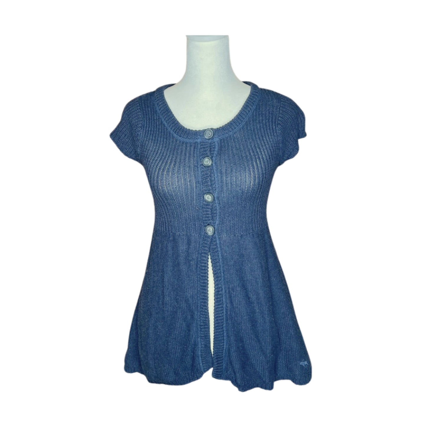Vtg Y2K Abercrombie & Fitch Babydoll Top L Ribbed Moose Logo Bella Swan Twilight