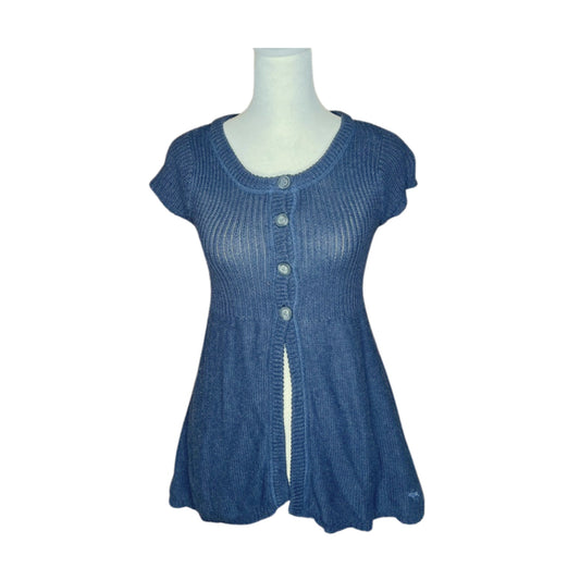Vtg Y2K Abercrombie & Fitch Babydoll Top L Ribbed Moose Logo Bella Swan Twilight