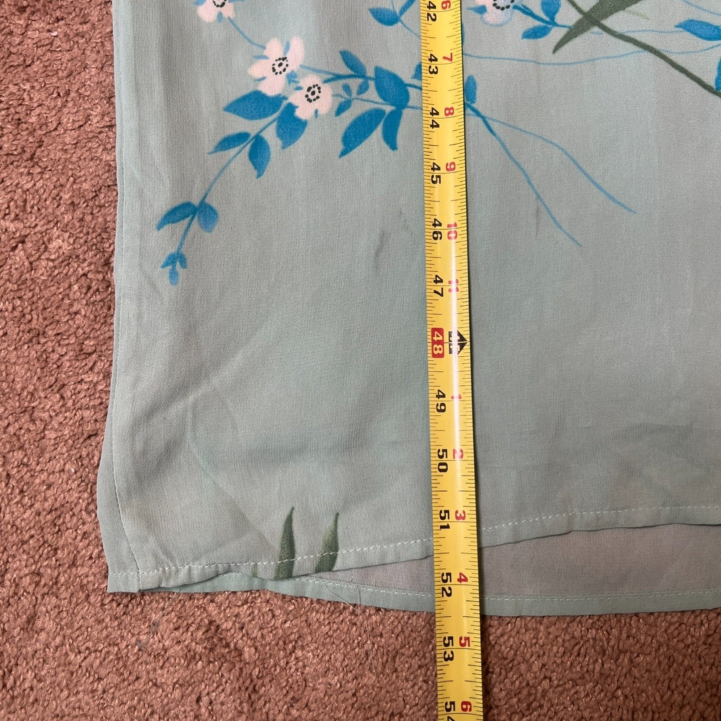 Vtg 90s Casual Corner Maxi Dress 8 Teal Floral Fairy Whimsical Elegant Formal