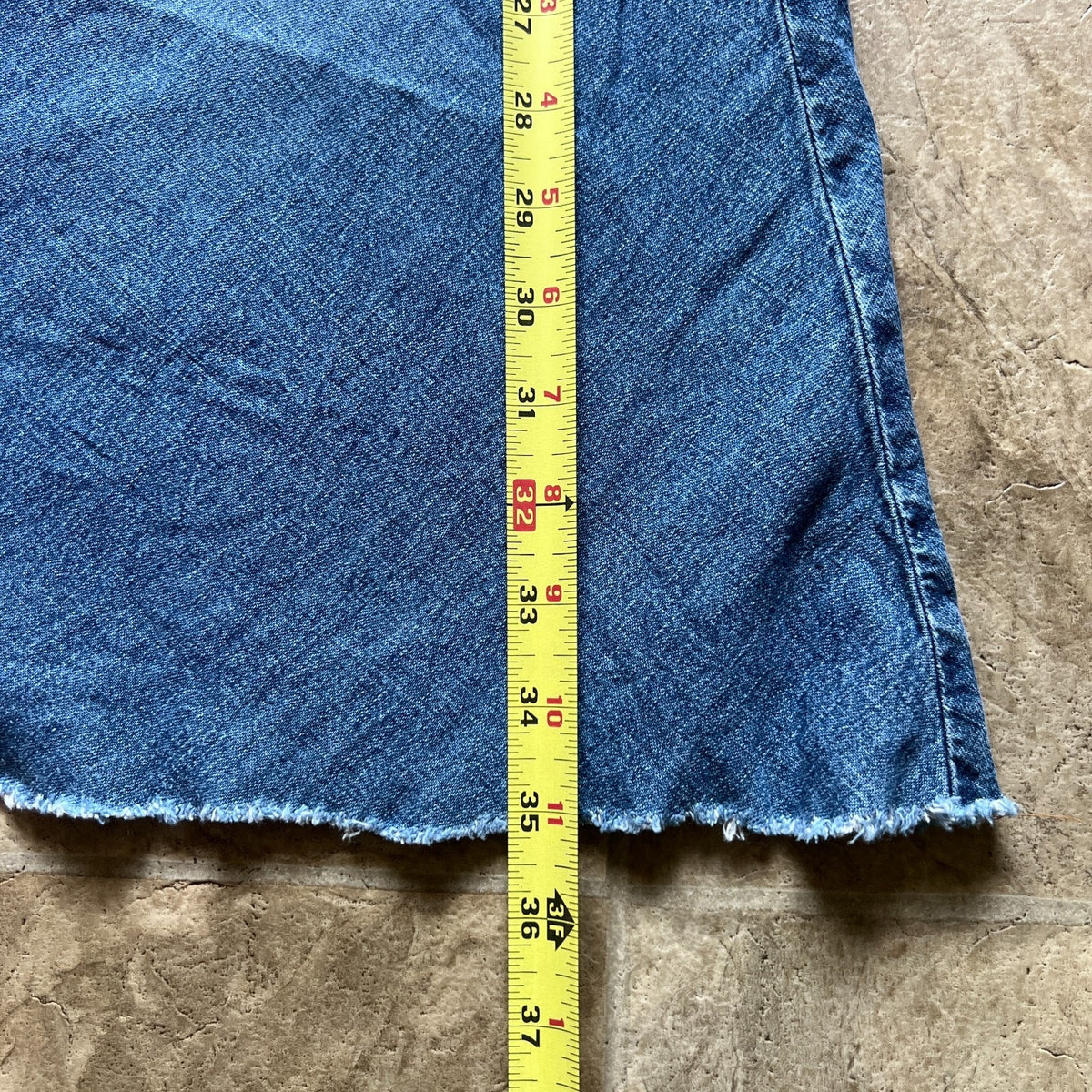 Vtg Y2K Venezia Denim Maxi Skirt 14 Raw Hem Boho Hippie Whimsigoth Indie Grunge