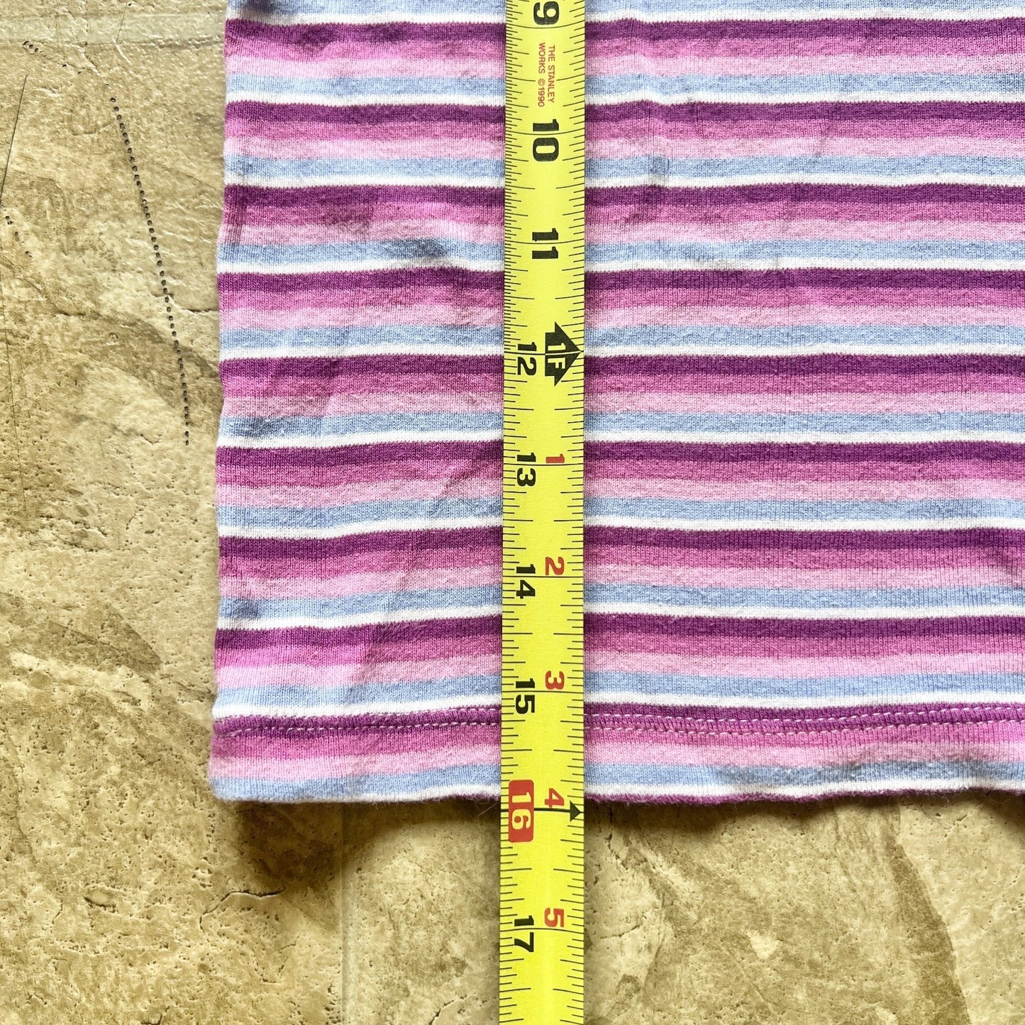 Vtg Y2K SO Girls Striped T-Shirt S (7-8) Pink Multi-color Preppy Retro Summer