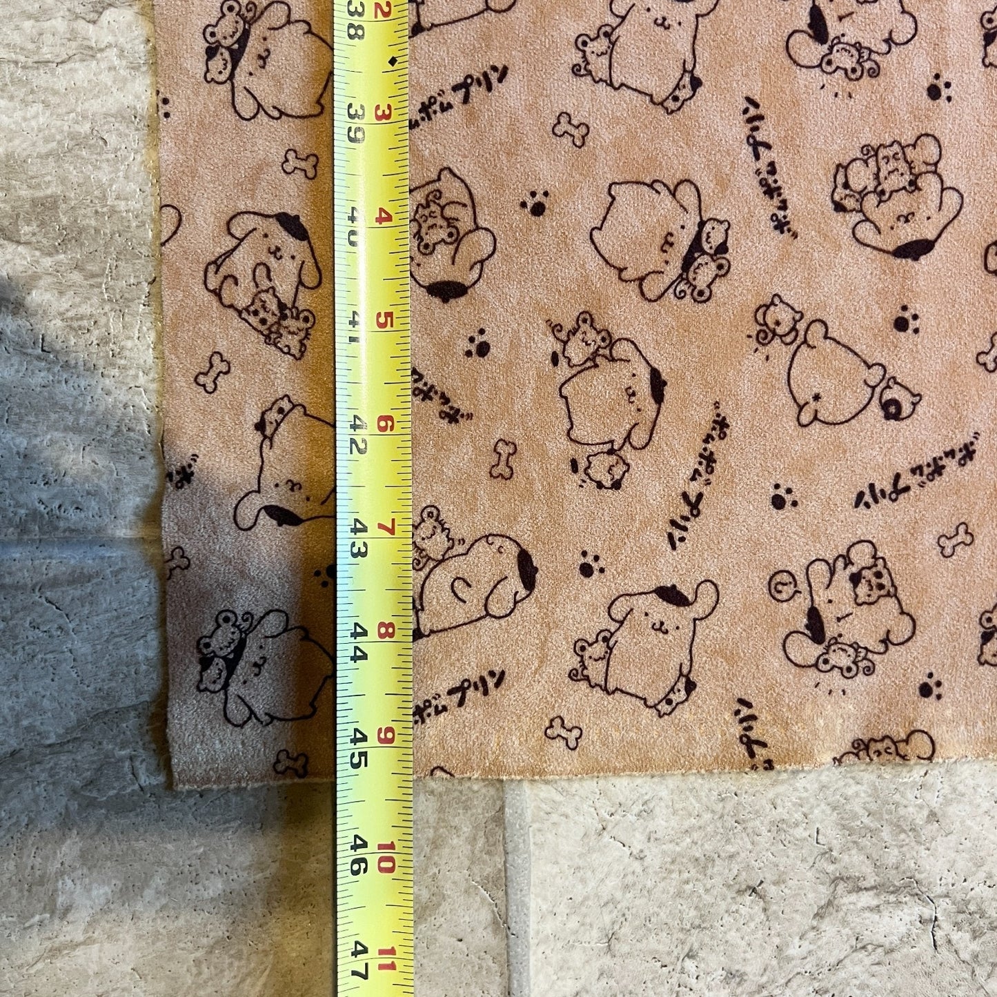 Vtg Sanrio Pompompurin Velvet Fabric Japanese Kawaii Nostalgic Crafts Upcycling