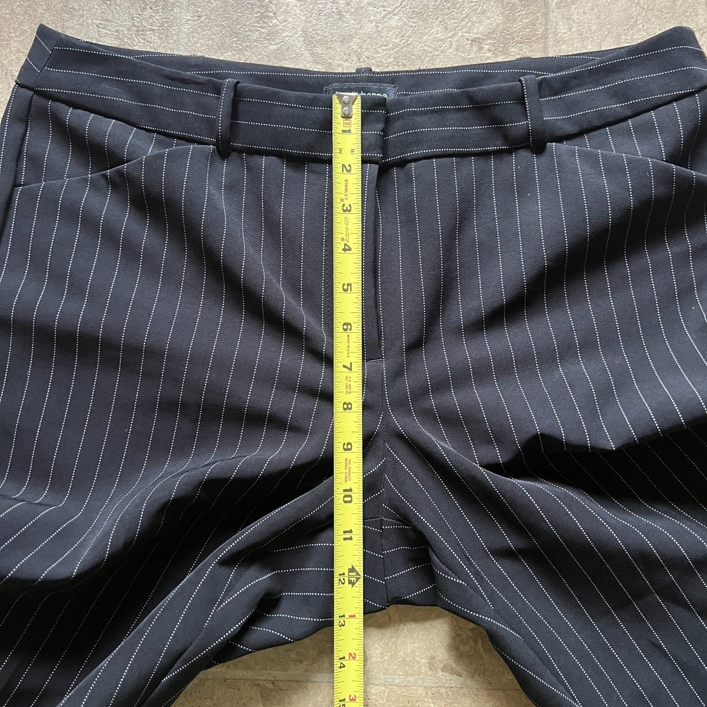 Vtg Y2K Liz Claiborne Dress Pants Size 12 Black Pinstripe