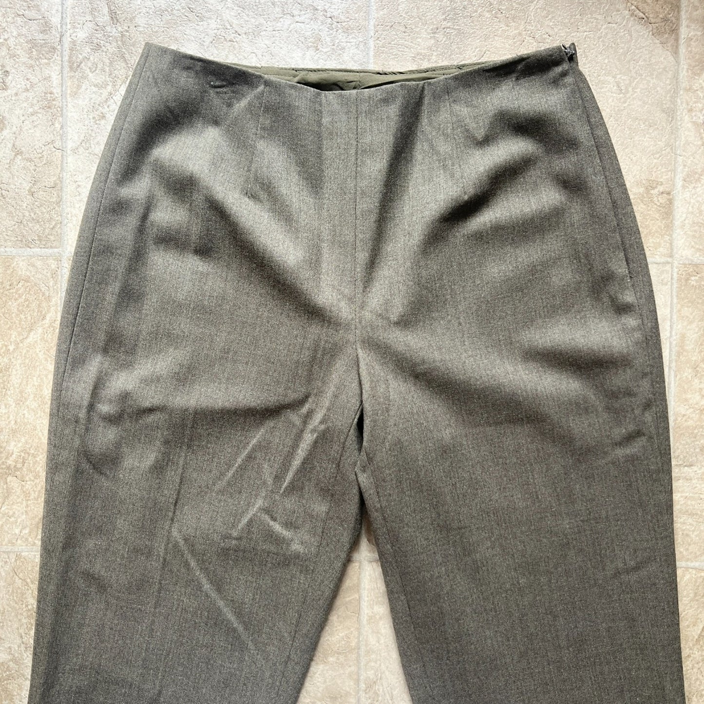 Worth New York Womens Wool Blend Dress Pants Size 2 Sage Gray Straight Leg Formal