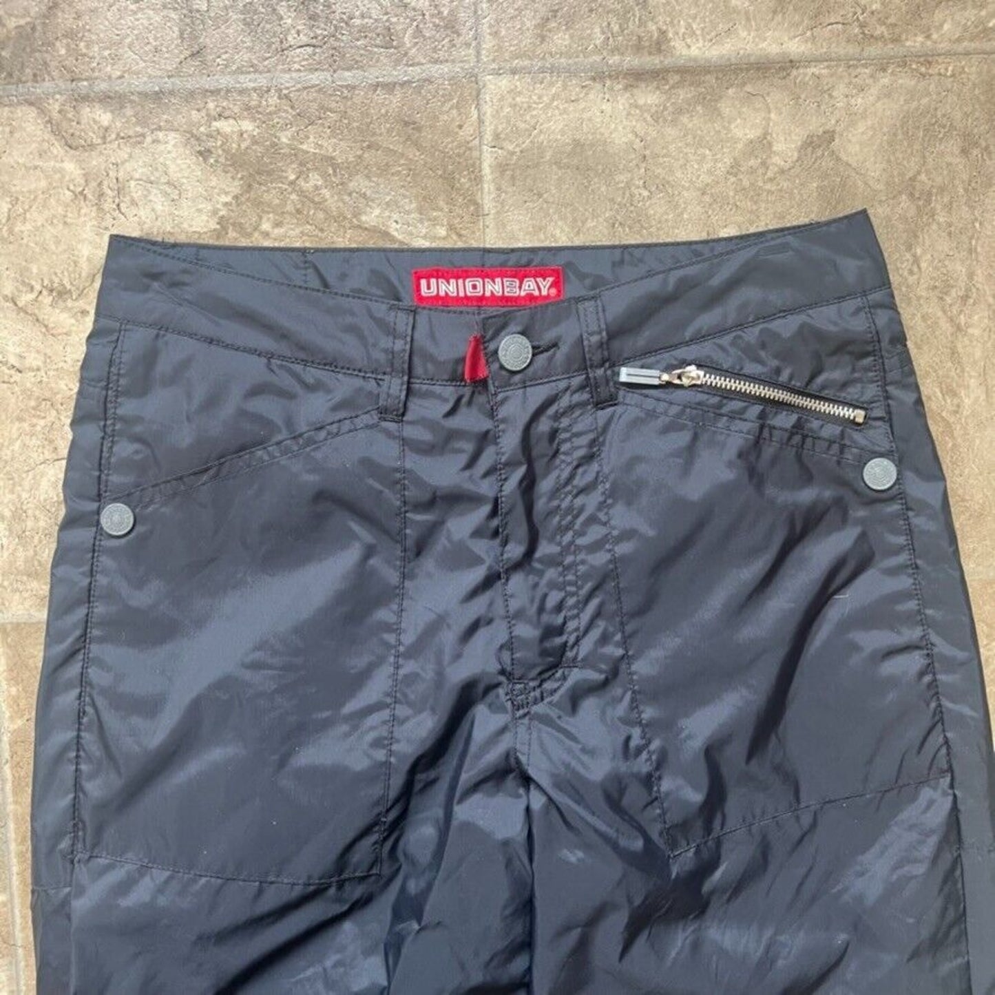Vtg Y2K Union Bay Womens Snow Ski Pants Black Insulated Gorpcore Grunge Outdoors