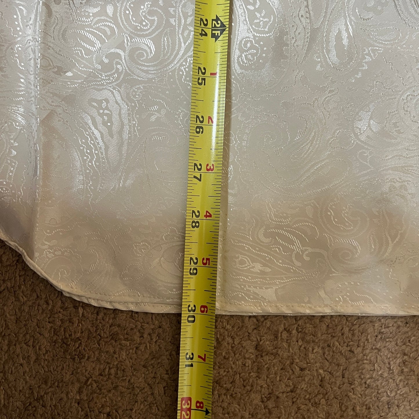 Vtg Y2K Secret Treasures Womens Slip Dress Size 1X Ivory Satin Paisley Coquette Soft Girl