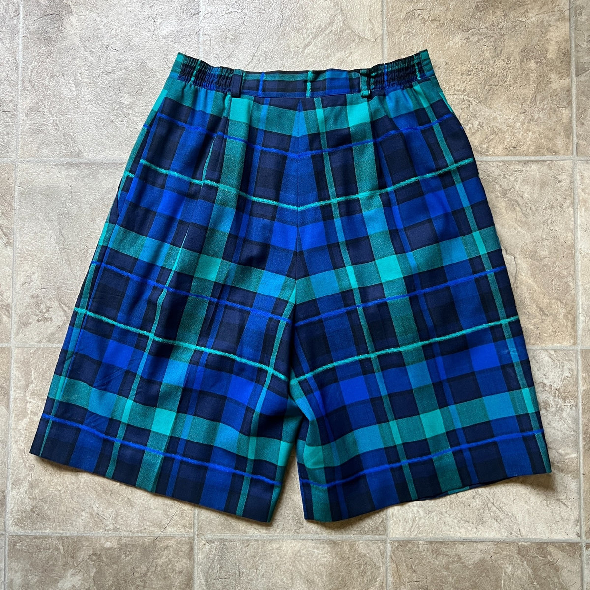 Vtg 70s Quisett Cove Tartan Plaid Wool Shorts Preppy Academia Collegiate Classic