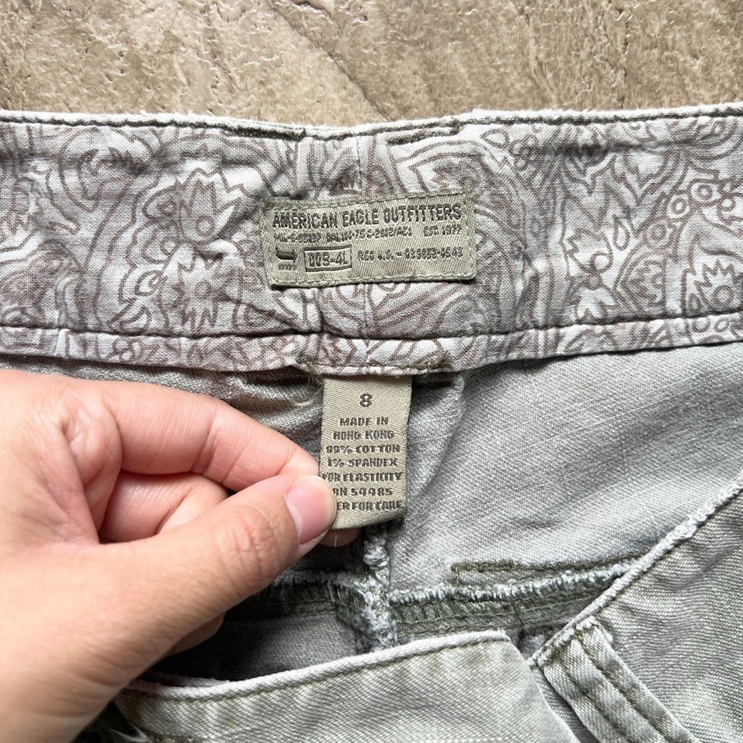 Vintage Y2K American Eagle Womens Jeans Size 8 Sage Green Low Rise Grunge