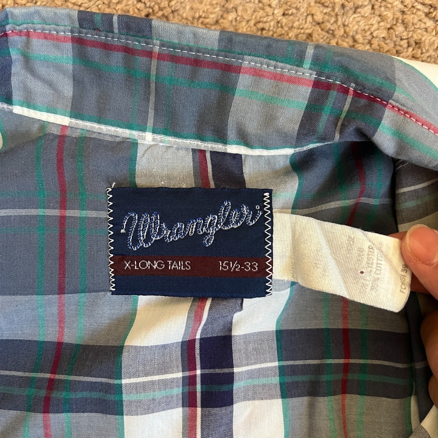 Vtg 90s Wrangler Button-down Shirt XL Plaid Pearl Snap Buttons Western Classic