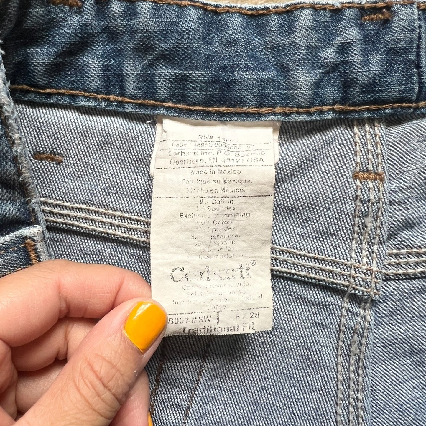 Carhartt Traditional Fit Jeans 8 x 28 Medium Wash Straight Leg Classic Workwear