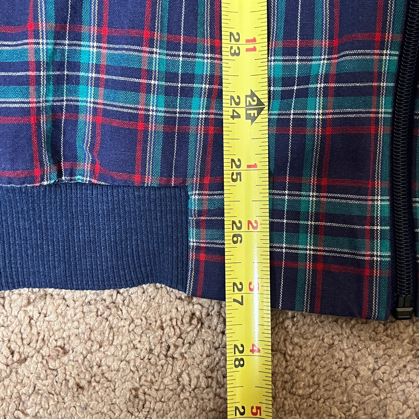 Vtg 90s Alfred Dunner Blue Tartan Plaid Bomber Jacket Light-weight Classic Holiday Alternative