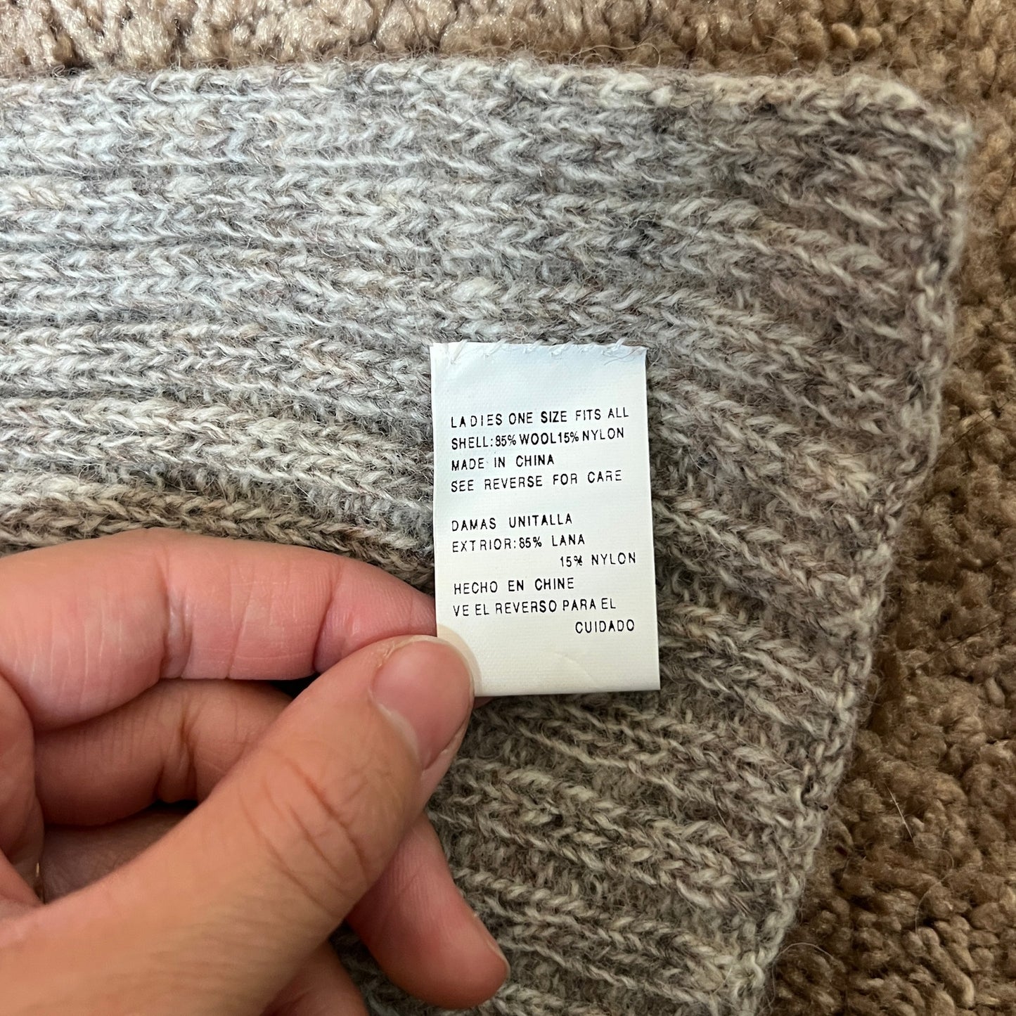 Wool Blend Ribbed Knit Scarf Gray Beige Minimalist Cozy Classic Fall Winter