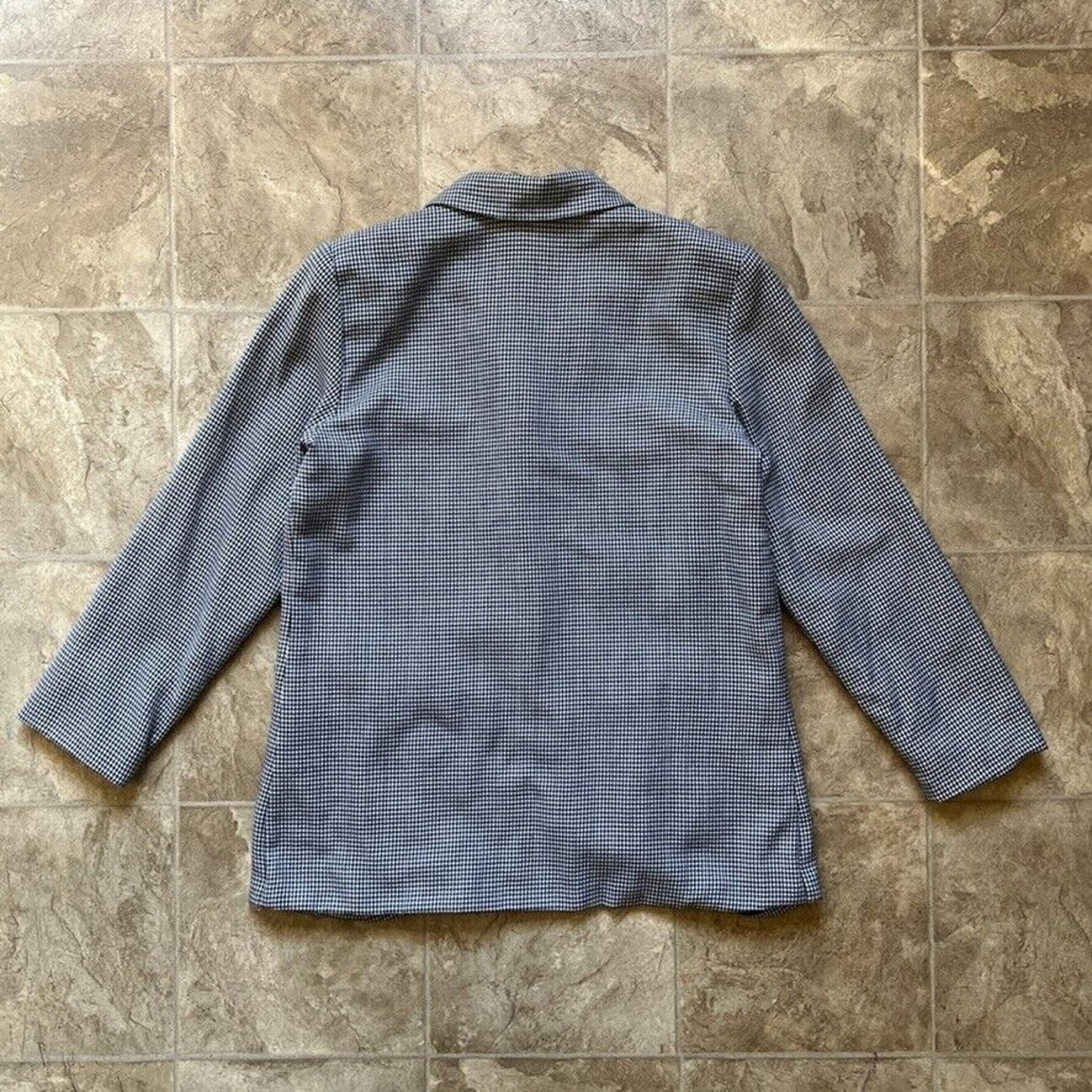 Vtg Womens Houndstooth Blazer 10 Office Corpcore Career Workwear Classic Preppy