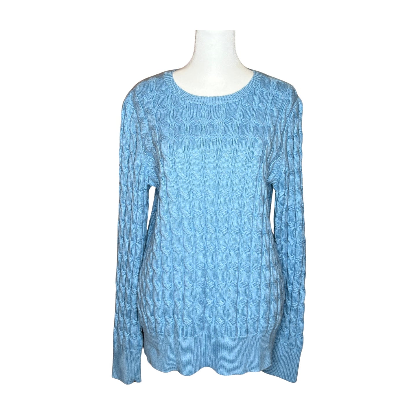 Vtg Y2K Gap Cable Knit Sweater Blue Angora Blend Coquette Classic Preppy Dainty