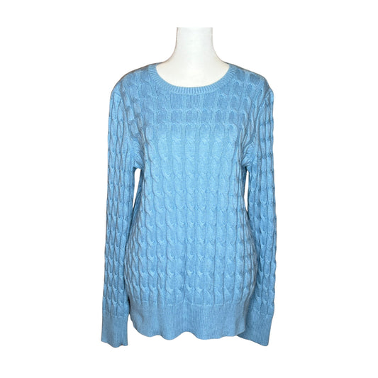 Vtg Y2K Gap Cable Knit Sweater Blue Angora Blend Coquette Classic Preppy Dainty