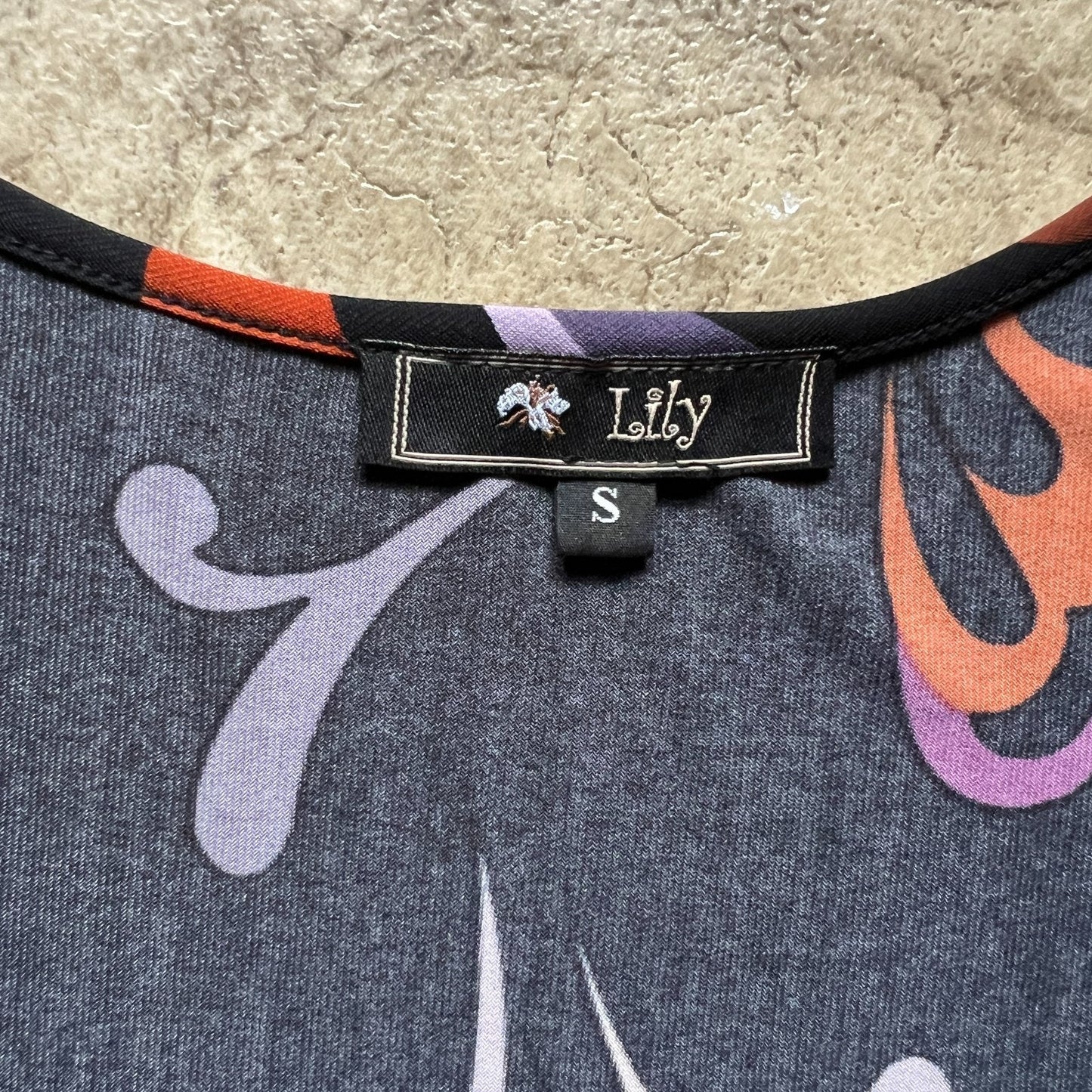 Lily Womens 70s Inspired Shift Dress Black Multi-color Swirl Abstract Pattern Mod Artsy