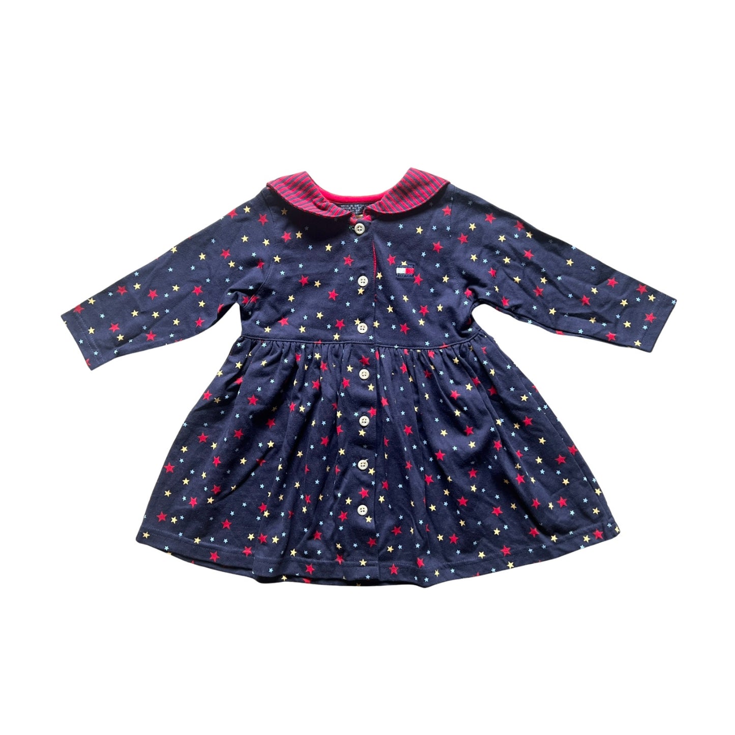 Vtg Y2K Tommy Hilfiger Girls Dress 12/18 Months Patriotic Americana 4th of July
