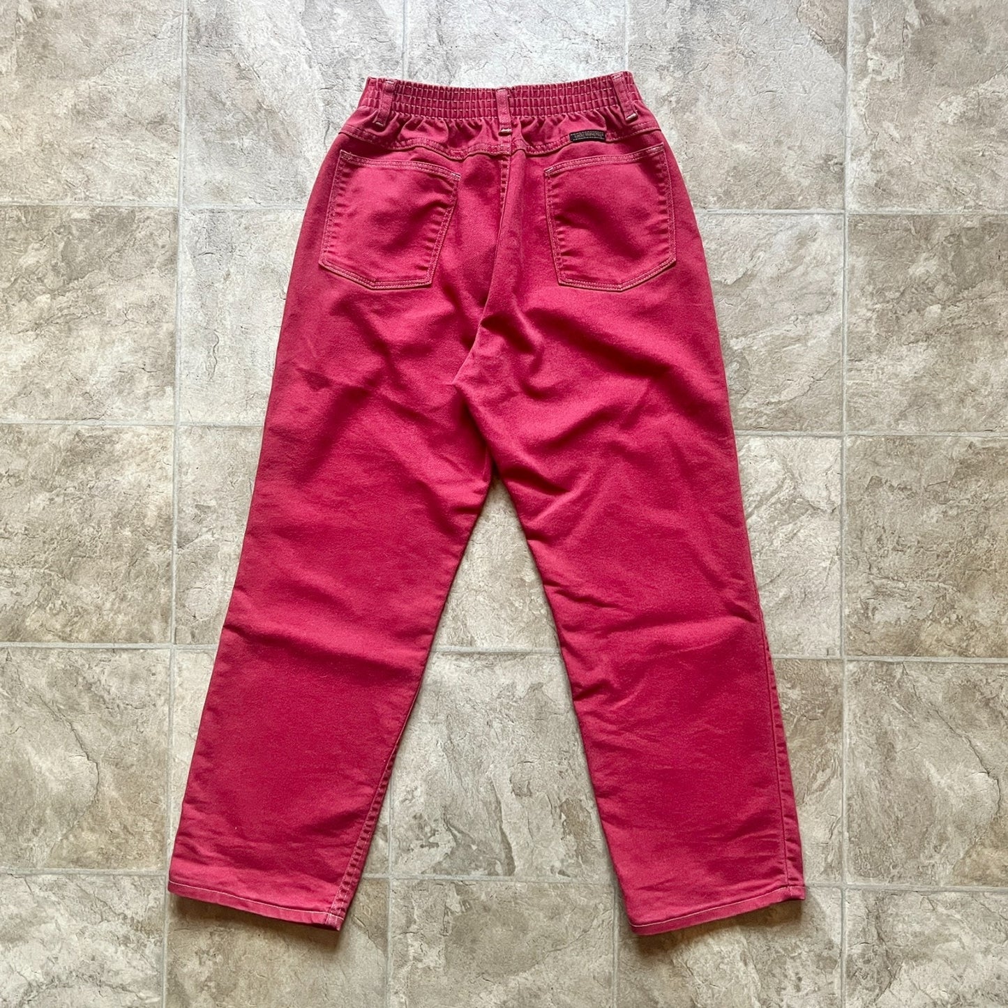 Vtg 70s Maverick High Waisted Jeans 12 Petite Red Stretchy Grunge Punk Alt Rock