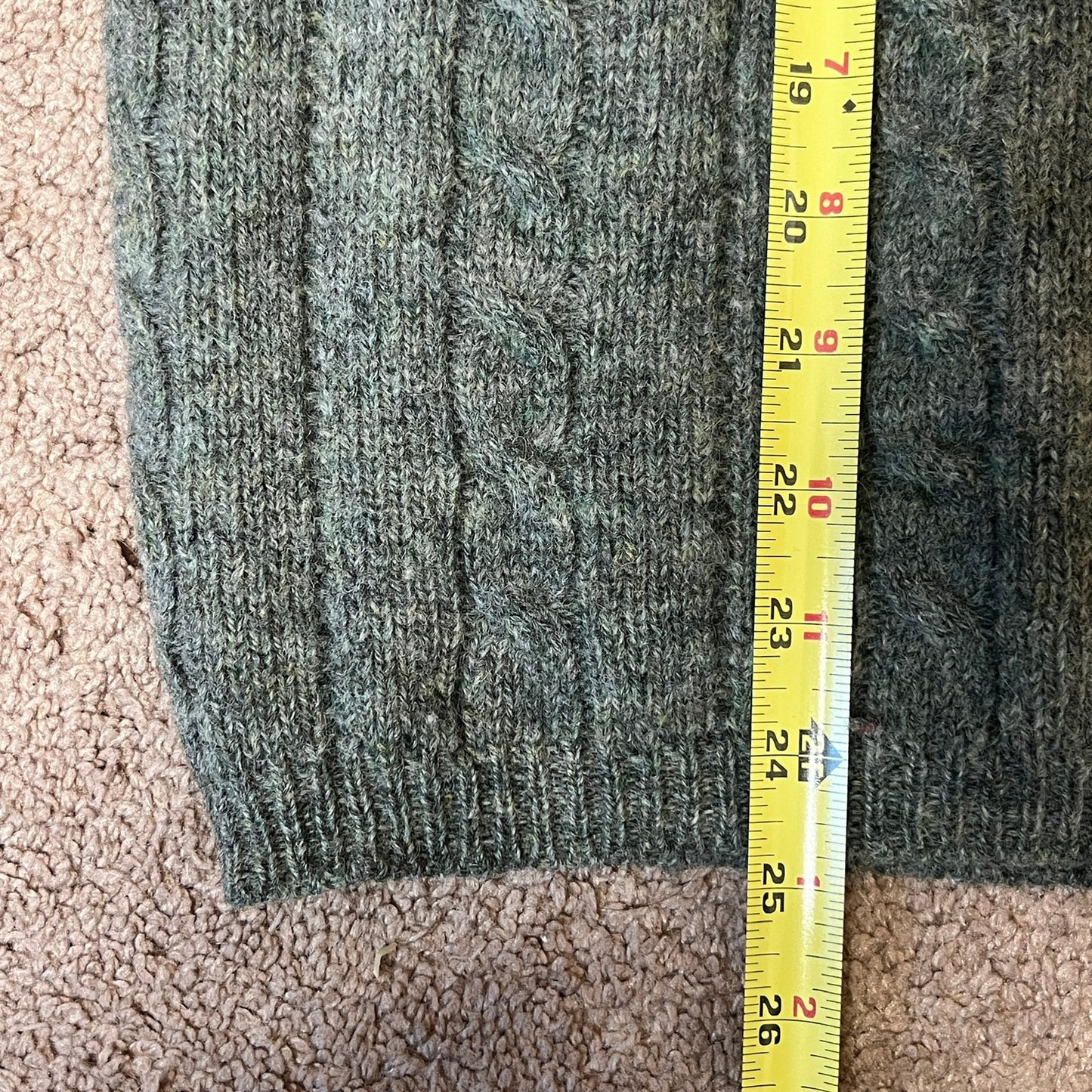 Vtg 90s Express Bleus Womens 100% Wool Sweater Size S Sage Green Christmas Minimalist Earthy