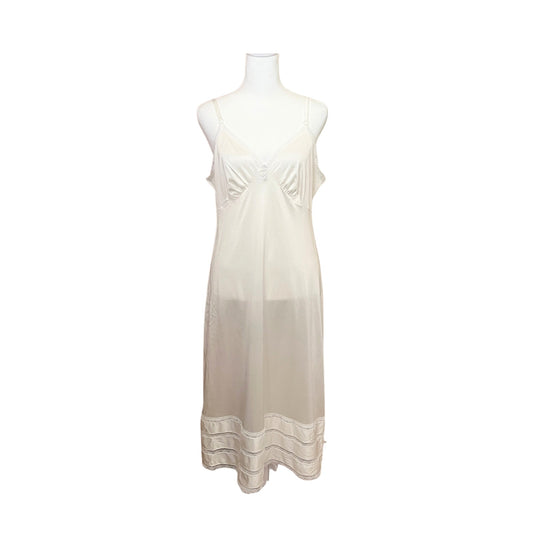 Vtg Sears Babydoll Slip Dress White Sheer Bridal Wedding Coquette Angel Feminine