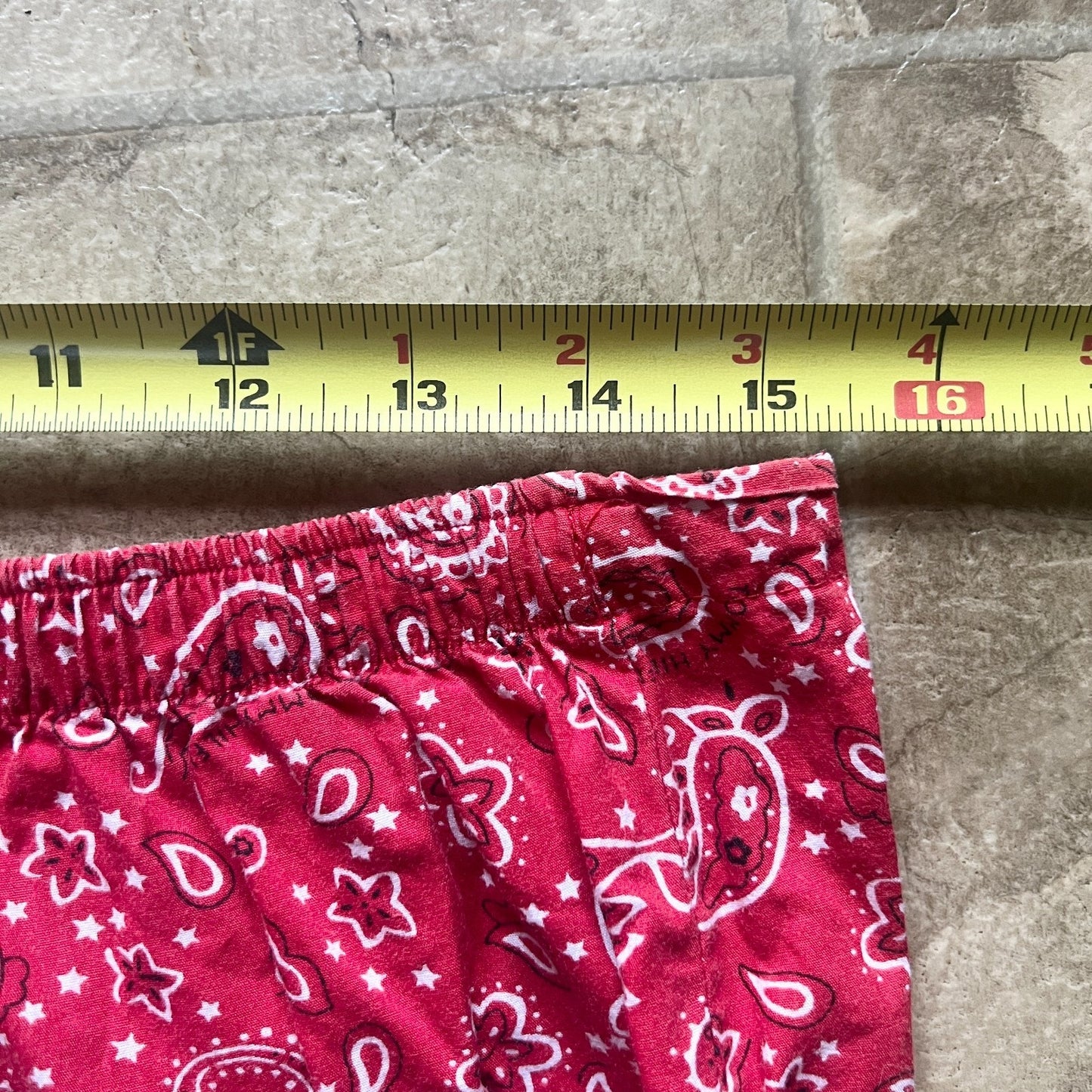 Tommy Hilfiger Womens Pajama Pants Size M Red Paisley Bandana Print Sleepwear Loungewear