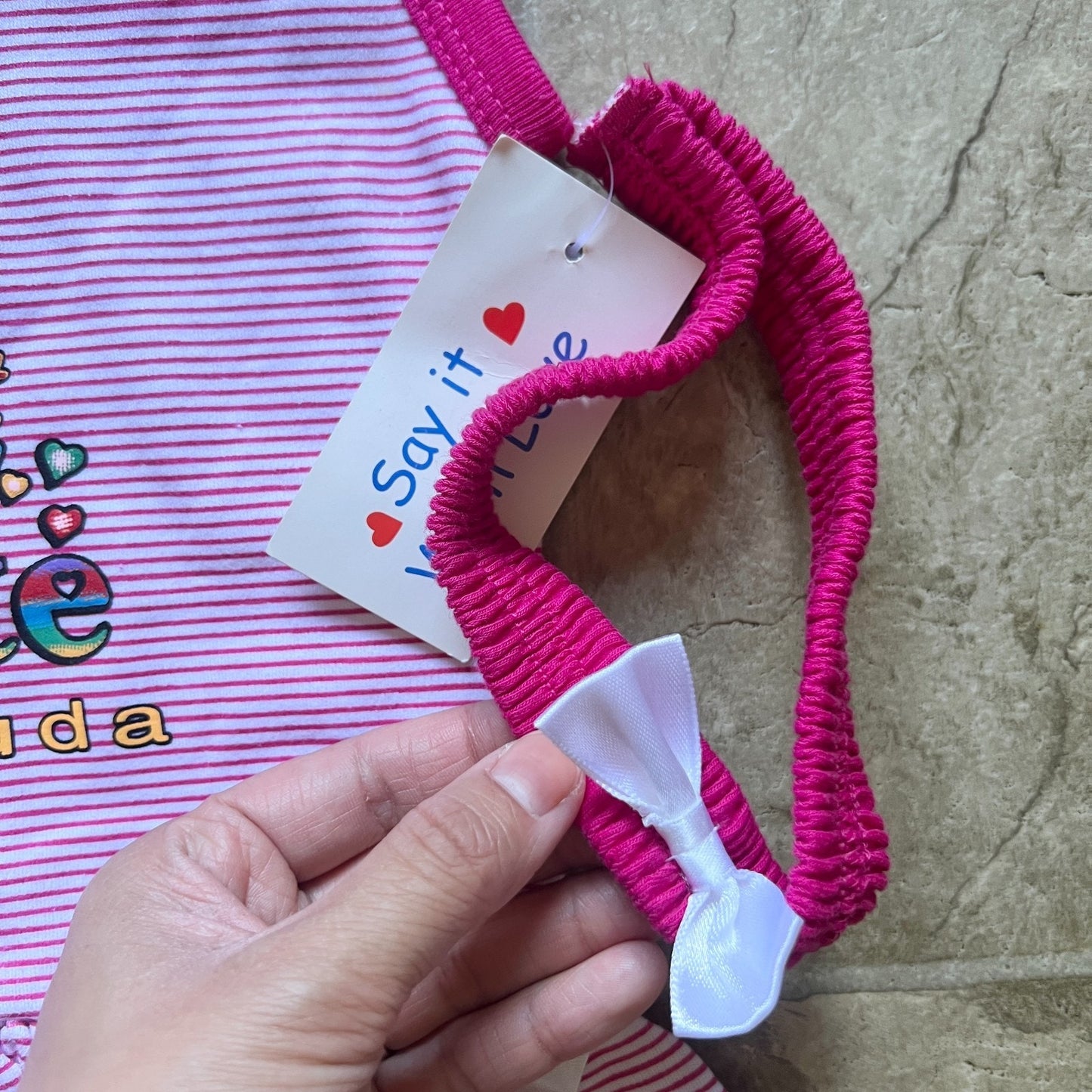 Vtg Deadstock Y2K Bermuda Destination Baby Dress L Pink Resort Vacation Summer