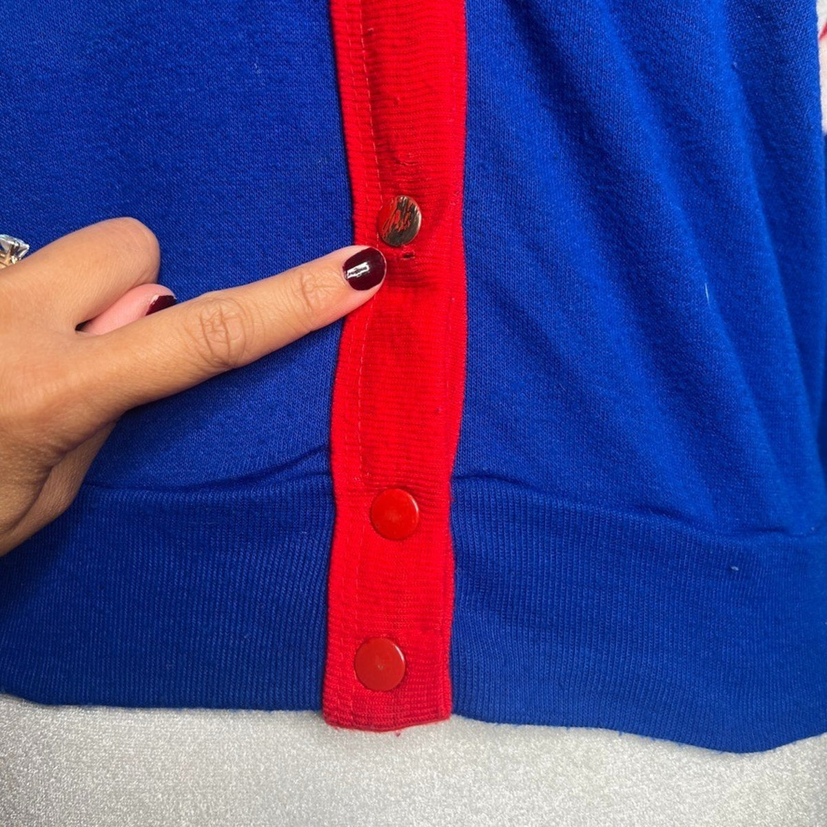 Vtg 1985 Mary Lou Retton by Dobie Cardigan Colorblock Olympics Americana Classic