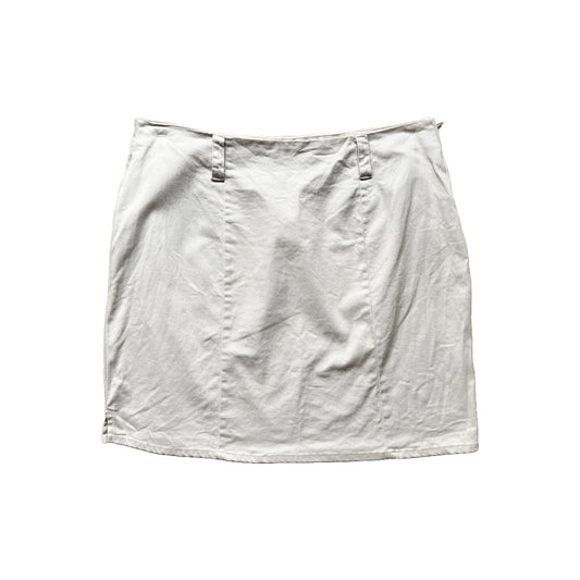 Vtg Y2K Fashion Bug Beige Mini Skirt 20 Outdoor Granola Girl Safari Minimalist